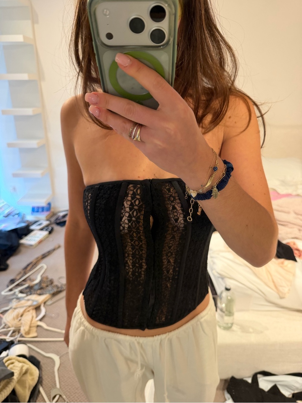 Black Lace Strapless Corset Top - Women Intimates & Sleepwear